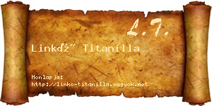 Linkó Titanilla névjegykártya